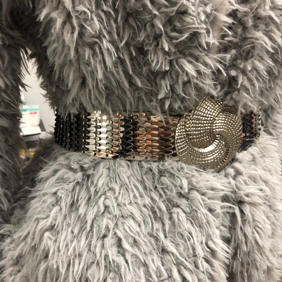 Accessories - 🌟Vintage Metal Belt Silver Snake Fish Scale Disco Elastic Stretch floral buckle🌟